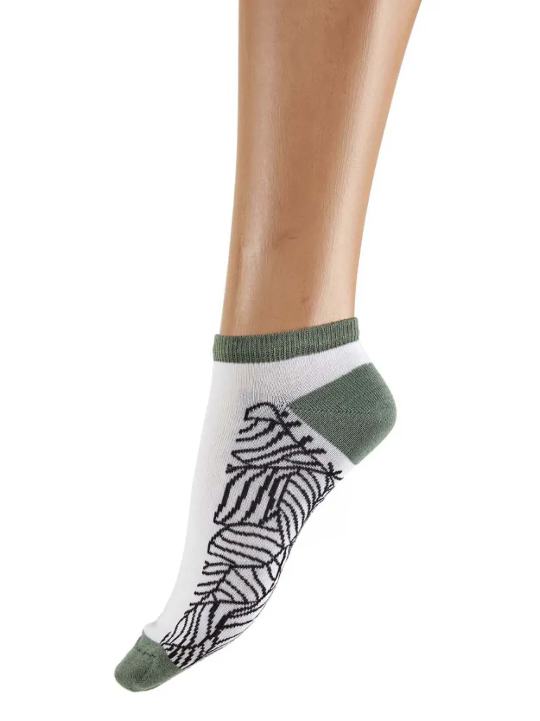 Abstract Leaf Pattern Bamboo Liners 2 Pair Pack - Multi
