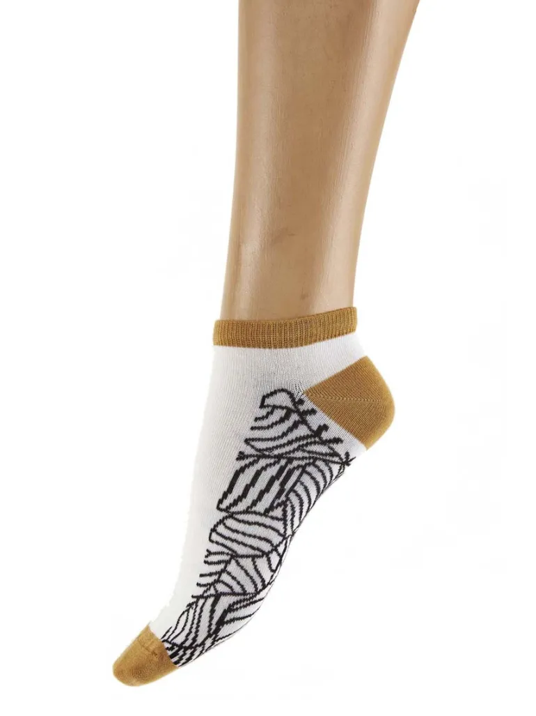 Abstract Leaf Pattern Bamboo Liners 2 Pair Pack - Multi