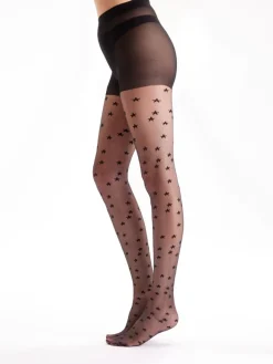 All Over Star Tights - Black