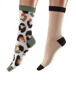 Animal Pattern Bamboo Socks 2 Pair Pack - Multi