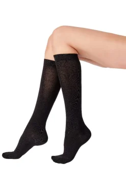Bamboo Knee High Plain Socks 1 Pair Pack - Black
