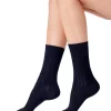 Bamboo Textured Design Socks 2 Pair Pack - Navy