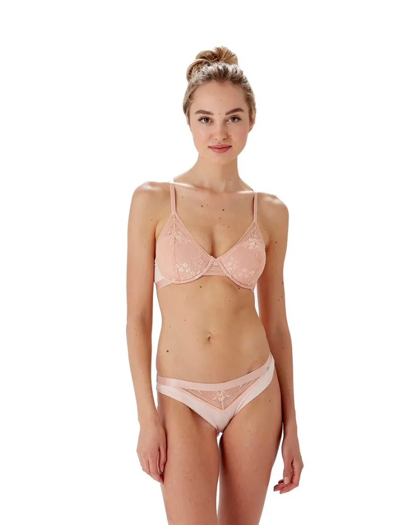 Botanical Lace High Apex Bra - Blush