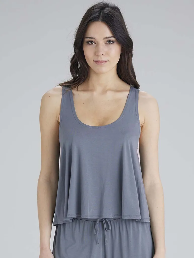 Botanical Lace Lounge Vest - Nightshade