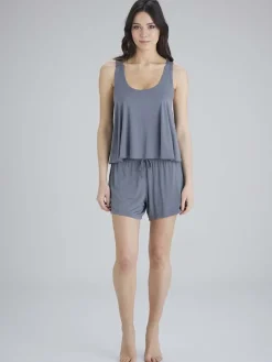 Botanical Lace Lounge Vest - Nightshade