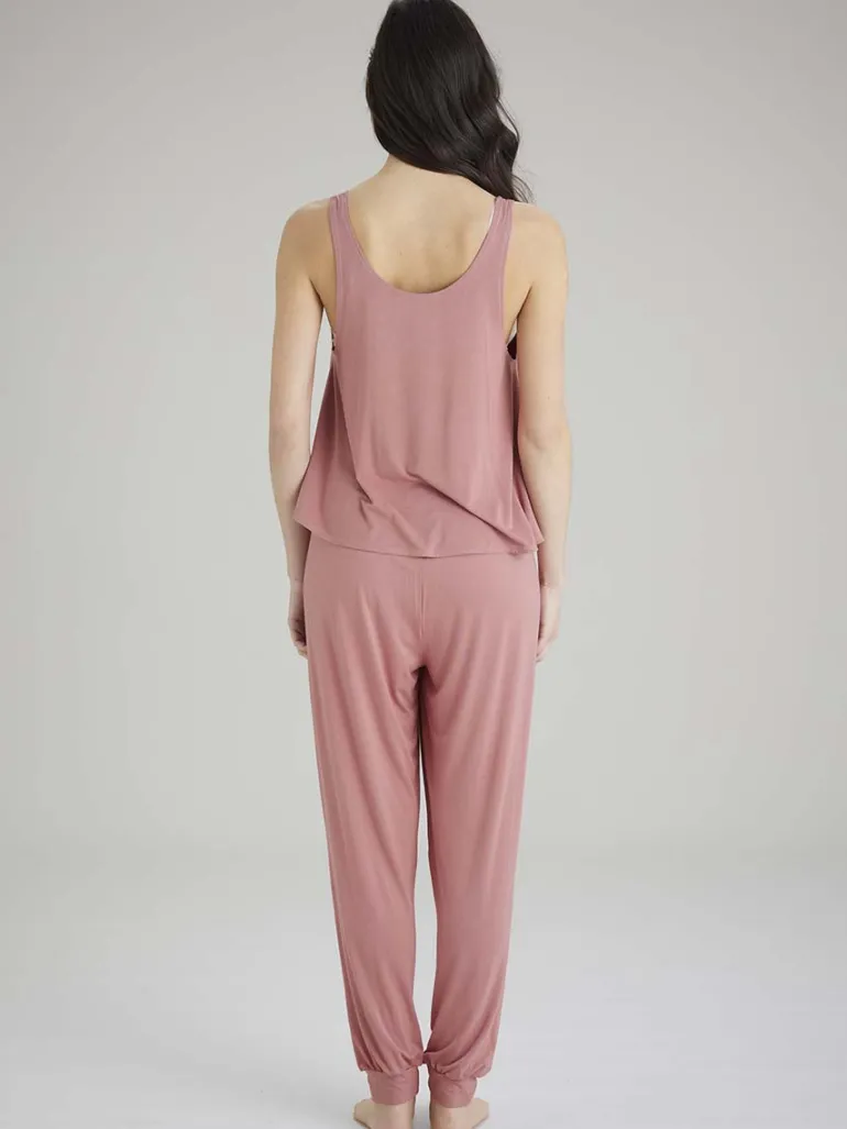 Botanical Lace Lounge Vest - Dusty Rose