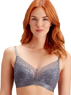 Botanical Lace Non Wired Triangle Bra - Nightshade