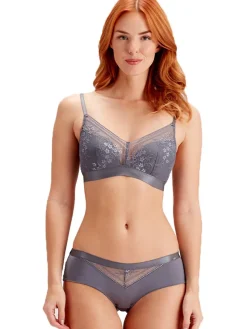 Botanical Lace Non Wired Triangle Bra - Nightshade