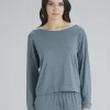 Botanical Lace Slouch Top - Sage