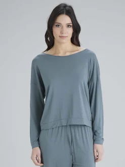 Botanical Lace Slouch Top - Sage