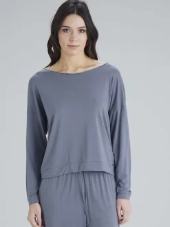 Botanical Lace Slouch Top - Nightshade