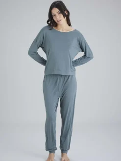 Botanical Lace Slouch Top - Sage