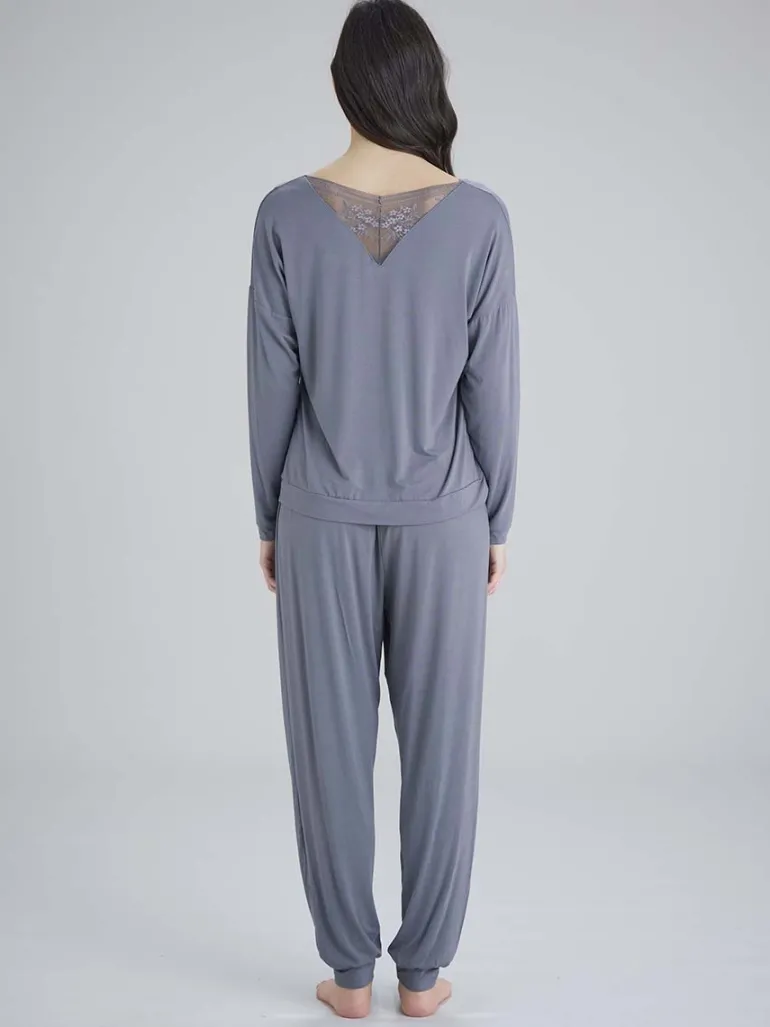 Botanical Lace Slouch Top - Nightshade