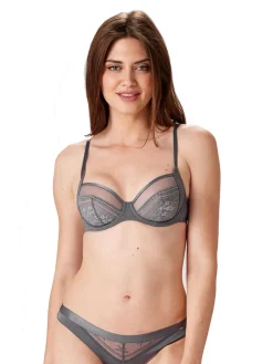 Botanical Lace Underwired Balconette - Nightshade