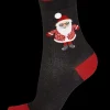 Christmas Santa Socks - Black Mix