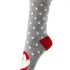 Christmas Santa Socks - Grey Mix