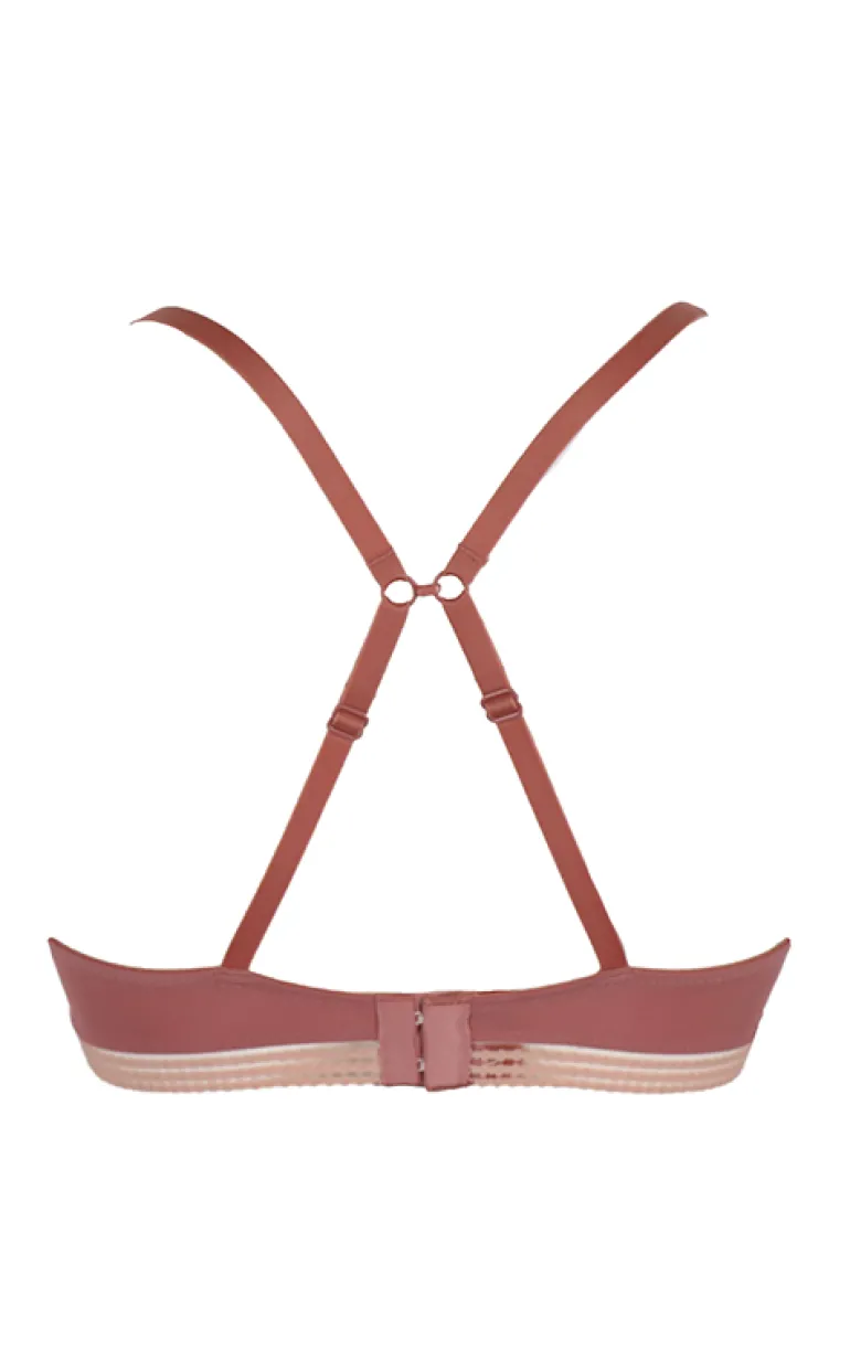 Contemporary Rib Non Wired Bra - Dusty Rose