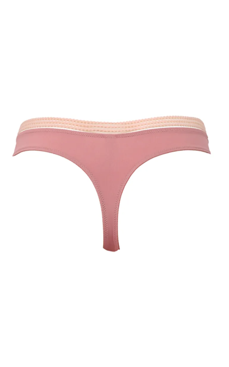 Contemporary Rib Thong - Dusty Rose