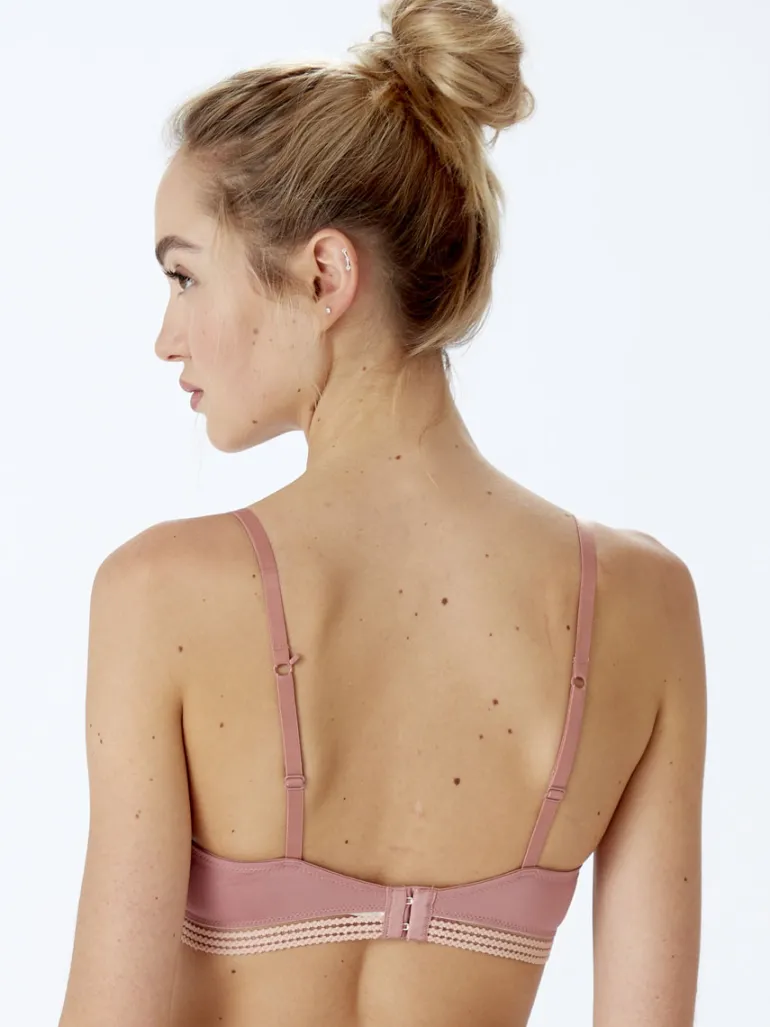 Contemporary Rib Underwired T-Shirt Bra - Dusty Rose