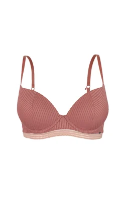 Contemporary Rib Underwired T-Shirt Bra - Dusty Rose