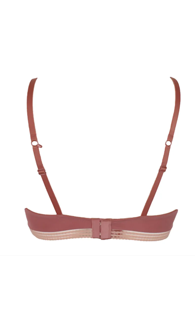 Contemporary Rib Underwired T-Shirt Bra - Dusty Rose