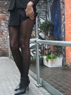 Cubist Chevron Pattern Tight - Black