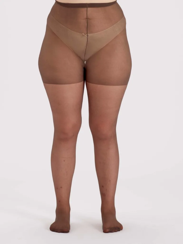 Curves 15 Denier Ladder Resist Tights 3 Pair Pack - Dark Nude