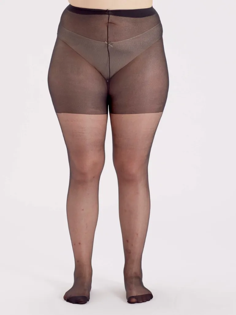 Curves 15 Denier Ladder Resist Tights 3 Pair Pack - Barely Black