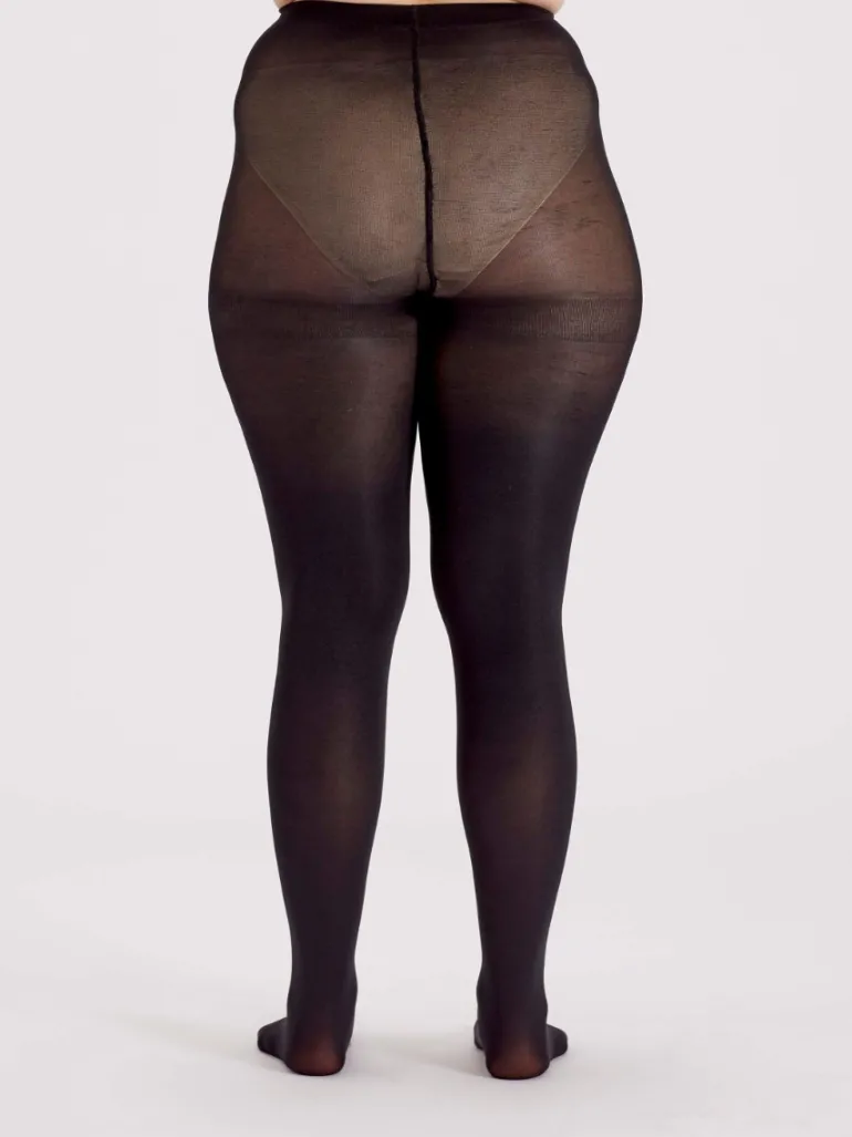 Curves 60 Denier Plush Opaque Tights - Black