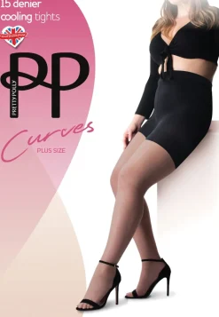 Curves 15 Denier Sheer Cooling Tights - Nude