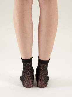 Delicate Diamond Pattern Anklets - Black