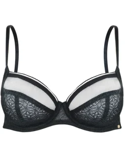 Delicate Lace Non Padded Underwired Bra - Black