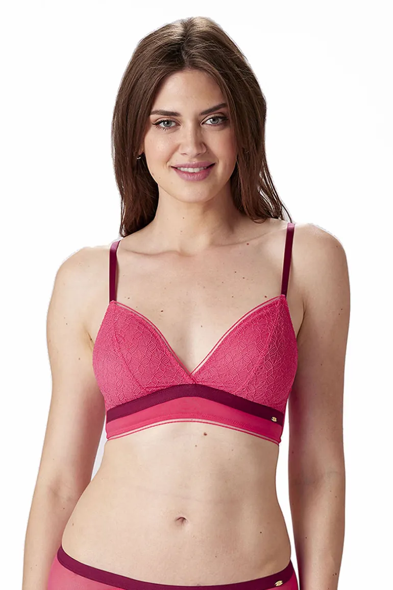 Delicate Lace Non Wired Bra - Watermelon