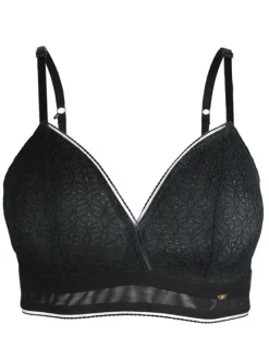 Delicate Lace Non-Wired Bra - Black