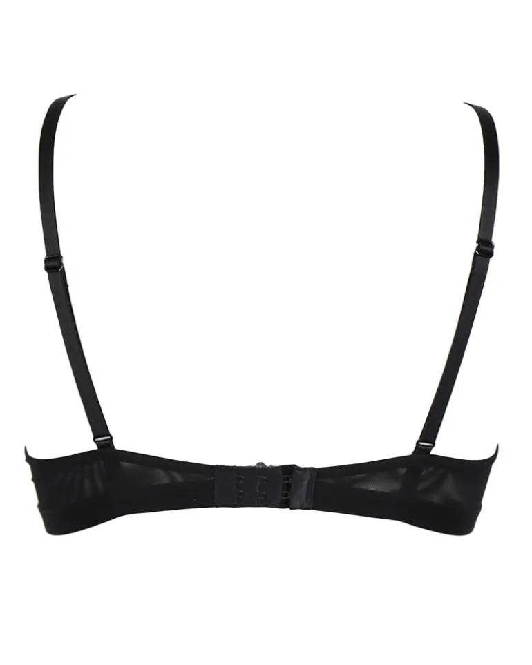 Delicate Lace Underwired T-shirt Bra - Black