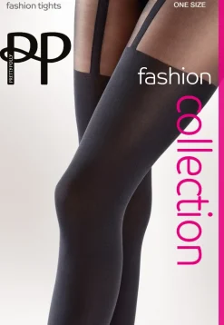 60 Denier Fashion Suspender Tights - Black