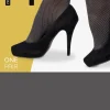 Diagonal Sparkly Fashion Anklets 1 Pair Pack - Black/Silver
