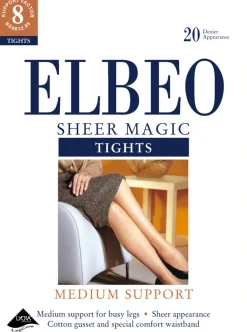 Elbeo 20 Denier Sheer Magic Tights - Barely Black