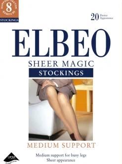 Elbeo 20 Denier Sheer Magic Stockings - Barely Black
