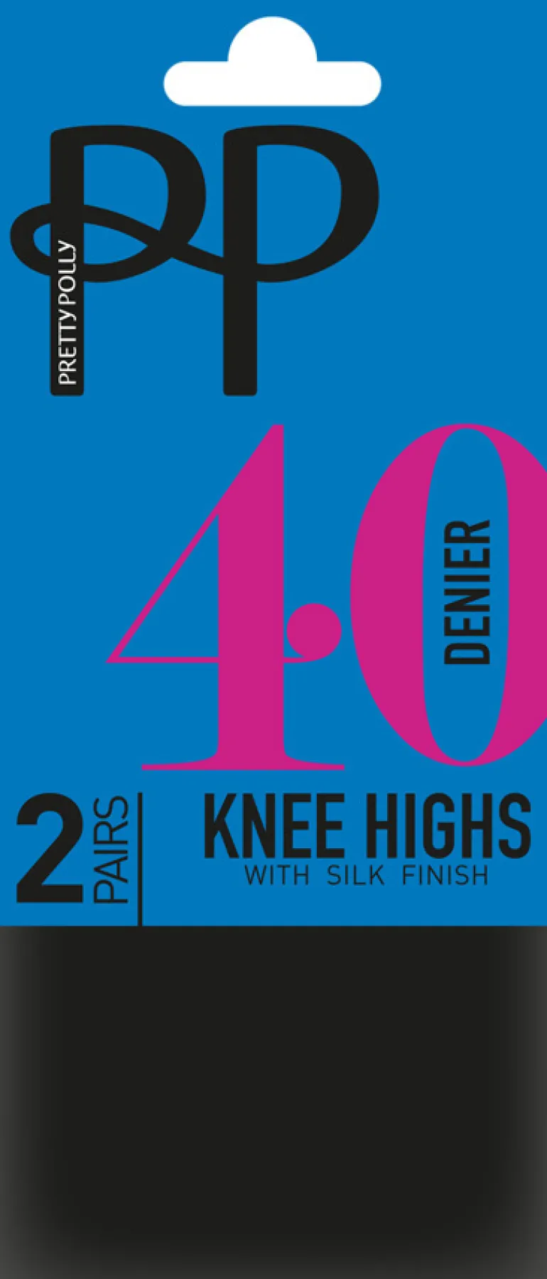 Everyday 40 Denier Opaque Knee Highs 2 Pair Pack - Black