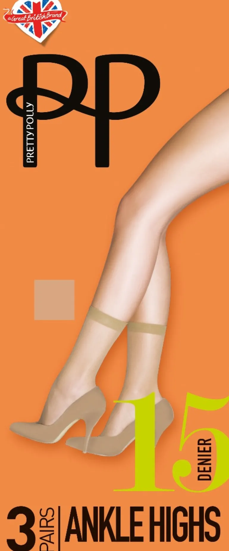 Everyday 15 Denier Smooth Knit Ankle Highs 3 Pair Pack - Natural