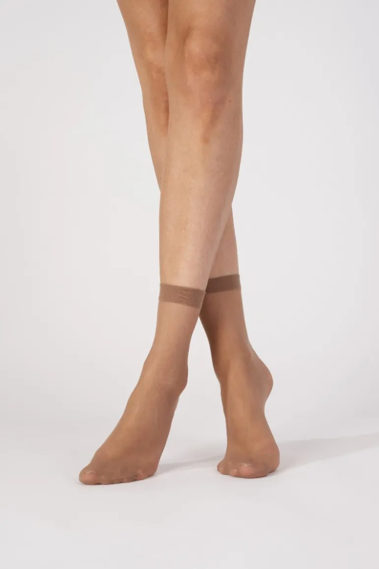 Everyday 15 Denier Smooth Knit Ankle Highs 3 Pair Pack - Chiffon