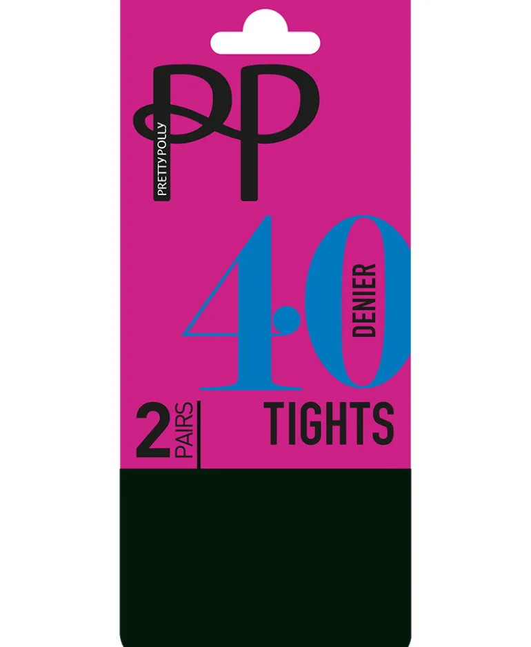 Everyday Opaques 40 Denier Tights 2 Pair Pack - Bottle Green