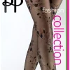 Floral Tattoo Pattern Tights - Black
