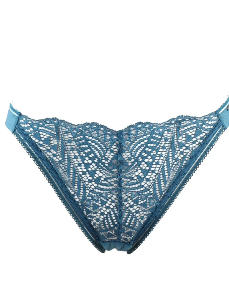Geo Lace Tanga Thong - Indigo