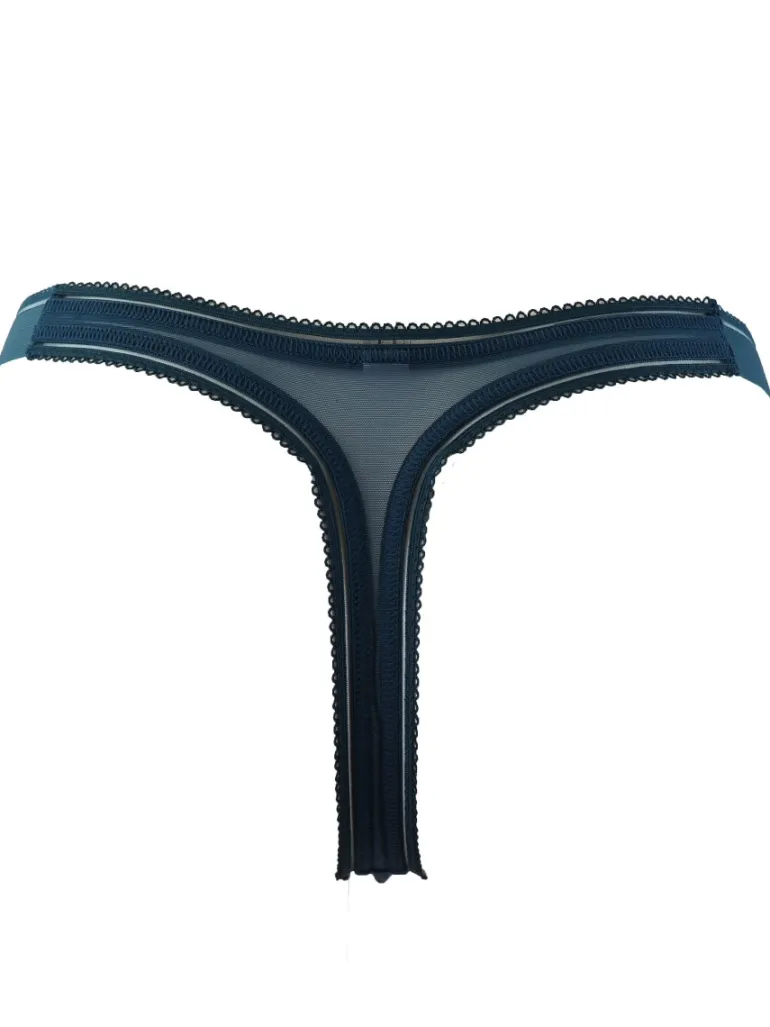 Geo Lace Tanga Thong - Indigo