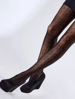 Geometric Dot Tights - Black