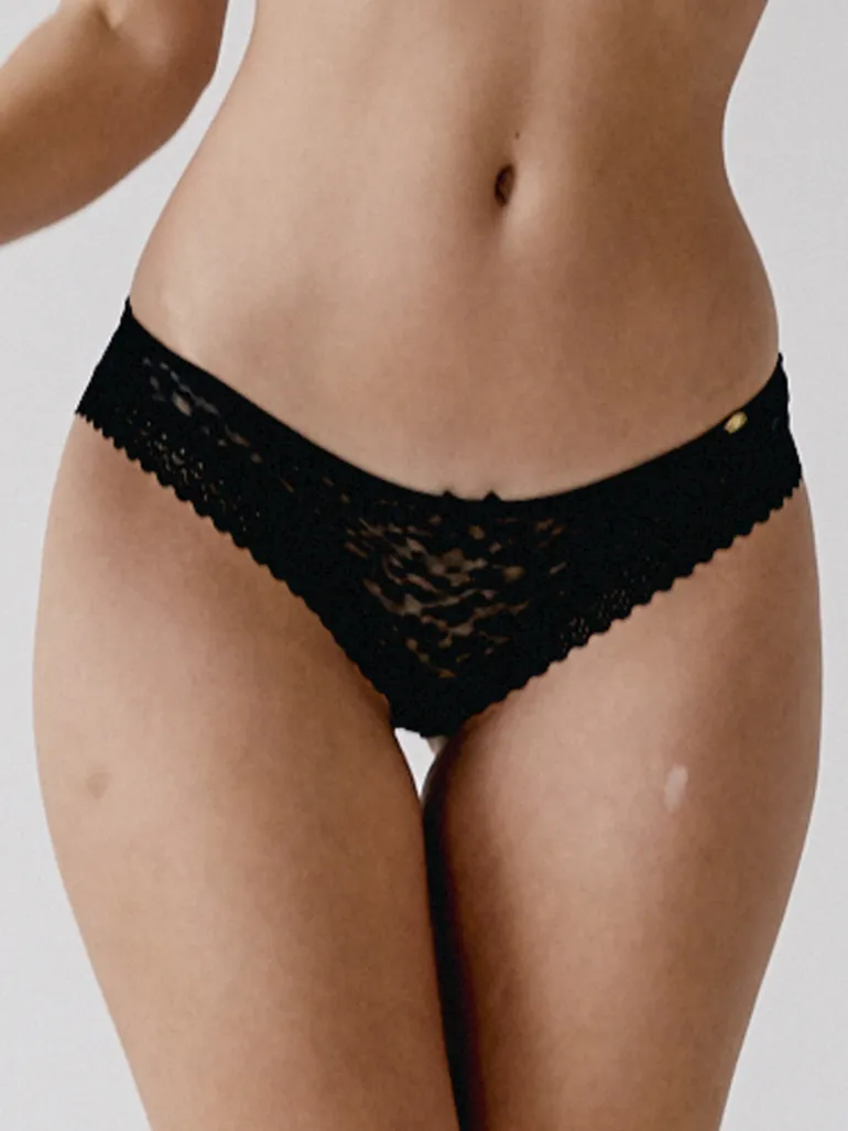 Graphic Mesh Brief - Black