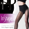 In Shape 20 Denier Patterned Brief Firm Shaper Tights - Nude