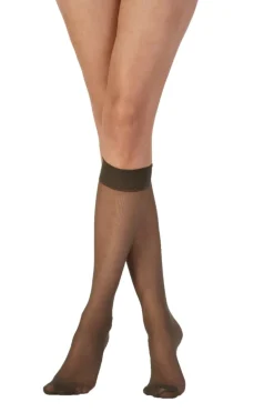 Legworks 15 Denier Comfort Top Knee Highs 3 Pair Pack - Barely Black